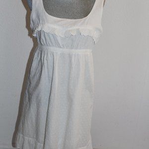 Sam & Max White Cotton Dress - Sleeveless Ruffles